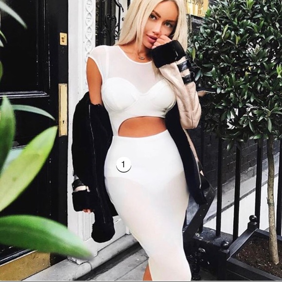 TIGERMIST White mesh sleeveless dress - Picture 4 of 8